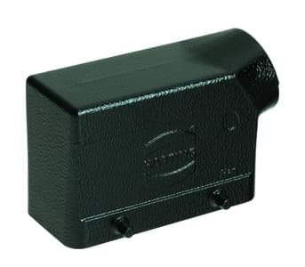 Picture of Han 16B-2LOCK kabelhuis hoog zij-invoer PG29 zwart