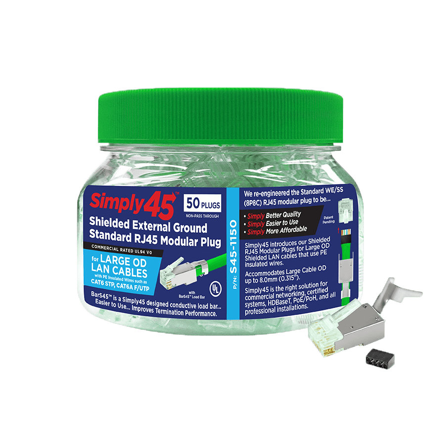 Afbeelding van RJ45 Simply45-Standard+bar CAT6/6A STP AWG23 dmax=8,0mm BX50