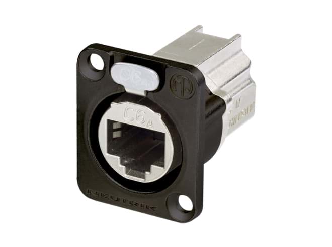 Picture of etherCON CAT6A chassis D-shape RJ45 black