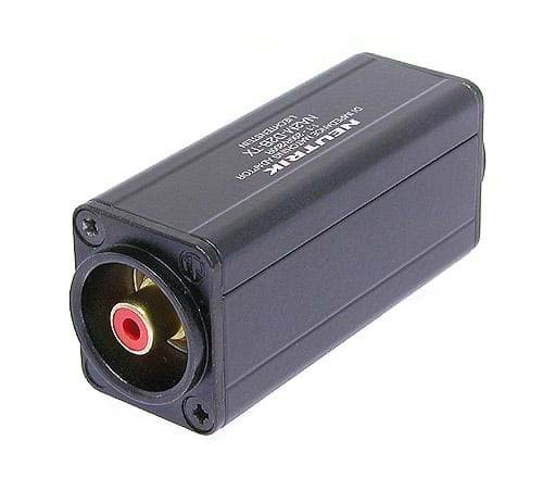 Picture of adapter audio+trafo / XLR-male <> RCA female rood