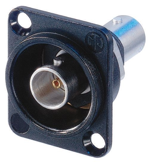 Bild von BNC chassis D-gat bus/bus geisoleerd zwart (protruding version) RETAIL