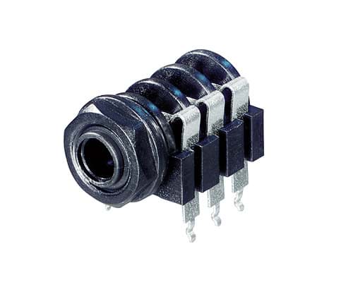 Bild von jack 6,3mm chassis 3-polig PCB12 pvc nut