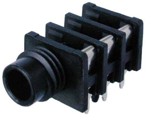 Afbeelding van slim-line stereo jack switched half threaded nose