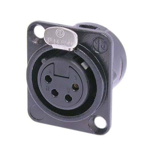 Picture of XLR chassis DL 4 pin bus zwarte behuizing goudcontacten