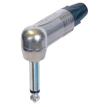 Afbeelding van jack 6,3mm profi steker haaks 2-polig nikkel nikkel