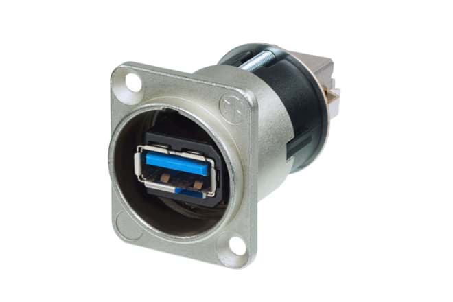 Bild von adapter USB 3.0 A-B reversible in D-housing nickel