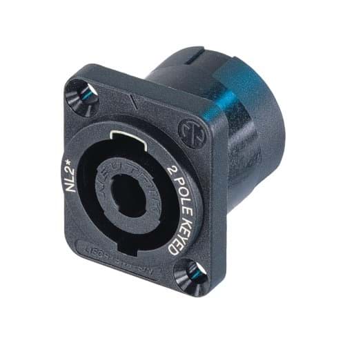 Bild von speakON 2-polig chassis D-size tab 4,8x0,5mm