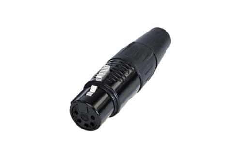 Afbeelding van XLR kabeldeel 5 pin bus zwarte behuizing zilvercontact REAN