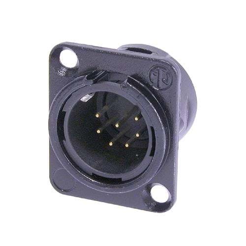 Bild von XLR chassis DL 7 pin pen zwarte behuizing goudcontacten