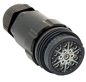 Bild von Showline 19pin cable connector w/out nut fem. d26-32 black crimp LNE*