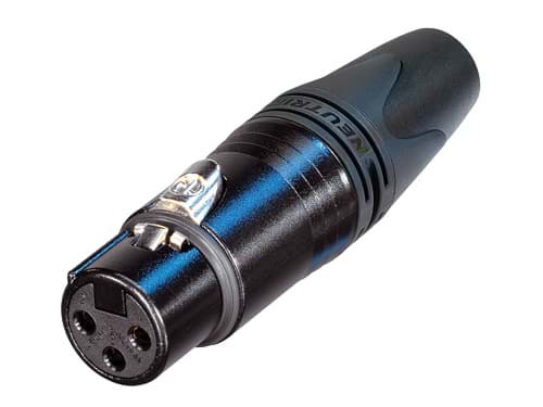 Afbeelding van XLR kabeldeel 3 pin bus zwarte behuizing Ag contact d8-10 BULK