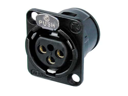 Bild von XLR chassis D 3p female PCB-V zwart Au