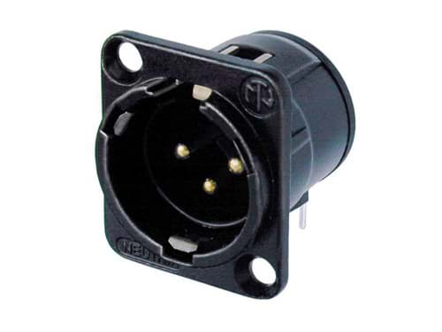 Bild von XLR chassis D 3p male PCB-H zwart Au