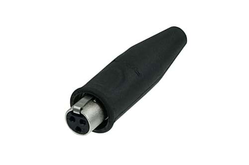 Bild von TINY XLR kabeldeel 3p female zwart/goud rubber