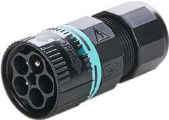 Picture of mini-TEEPLUG kabeldeel 5p (4p+PE) pen schroef 17,5A D7-12 IP68 [12LNE]