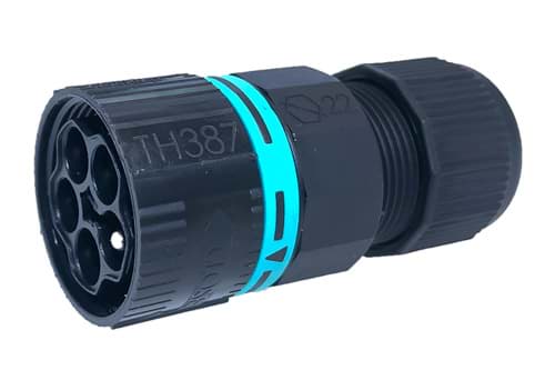 Picture of mini-TEEPLUG kabeldeel 5p (4p+PE) pen schroef 17,5A D7-12 IP68 [123E5]