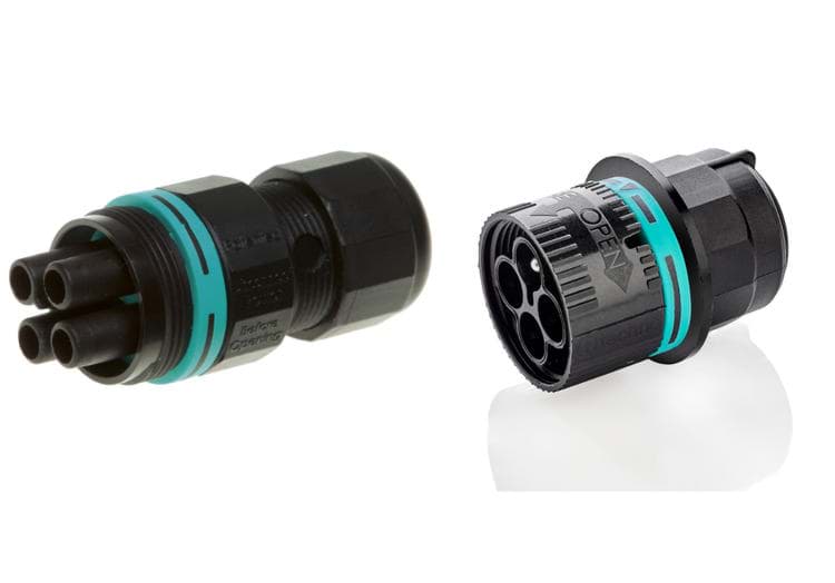 Bild von mini-TEEPLUG-chassis+moer M20 4p pen schroef 17,5A IP68 KIT