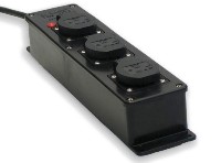 Bild von snoercentrale 3-voudig Schuko randaarde zwart +LED M20 doorlaat 6-12mm