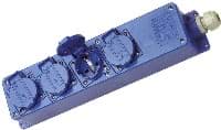 Bild von snoercentrale 4-voudig Schuko penaarde blauw M20 doorlaat  6-12mm