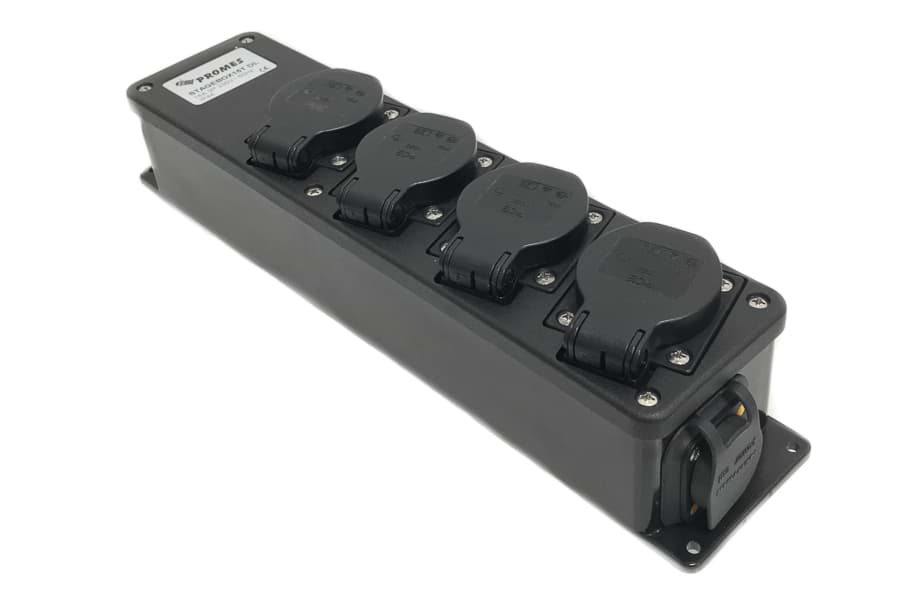 Bild von snoercentrale powerCON TRUE1 +doorlus >4xSchuko randaarde zwart +LED