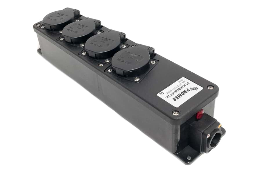 Bild von snoercentrale powerCON TRUE1 > 4xSchuko randaarde zwart +LED
