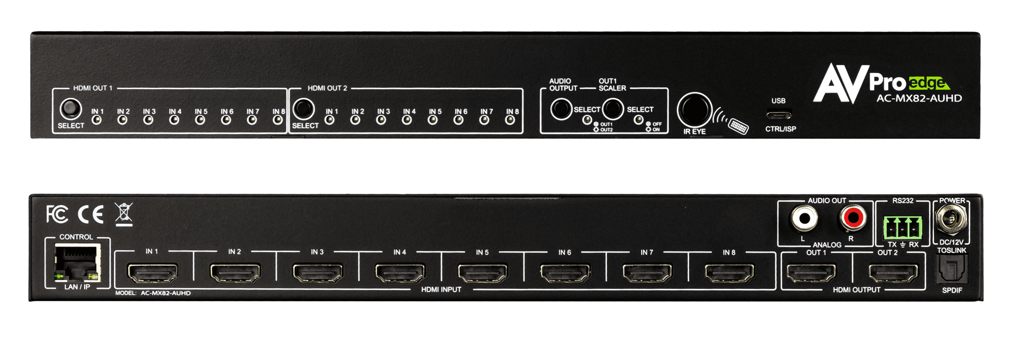 Bild von Matrix Switch HDMI 8x2 18G True 4K60 4:4:4 w/Auto Switch/AVR Bypass