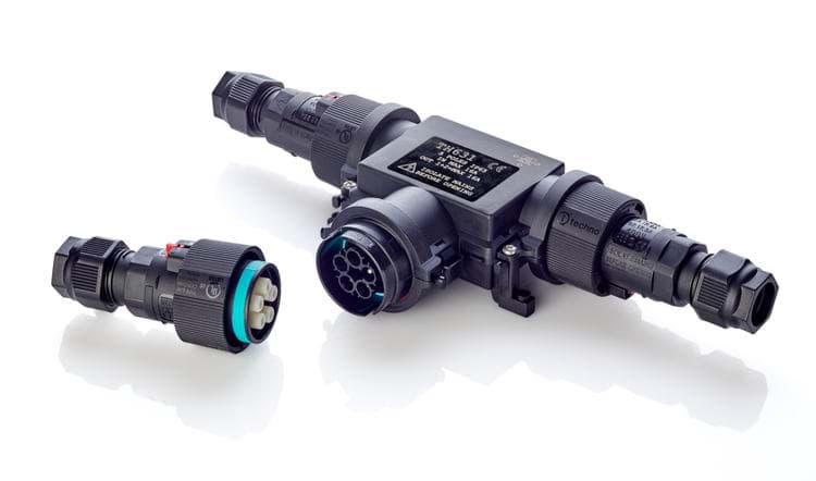 Afbeelding van verdeler TEEBOX 3-weg-T + 3x connector 16A 2p schroef IP65 BULK