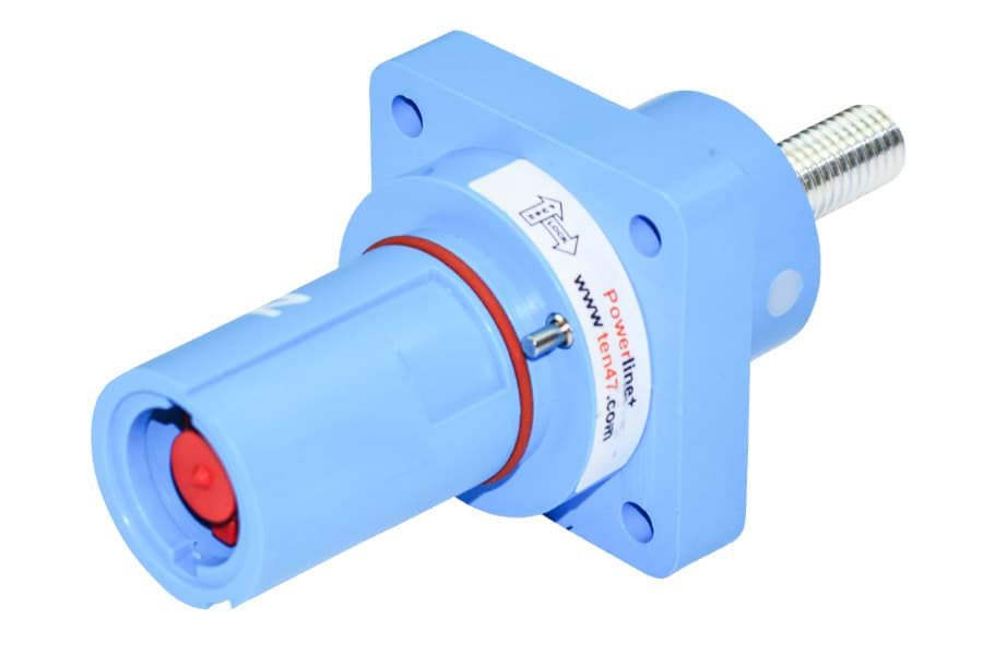 Bild von Powerline QC panel-drain 500A M12 Post N blue