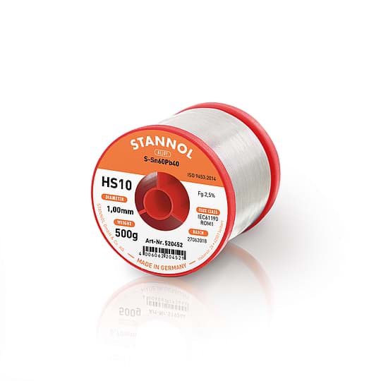 Bild von Soldeertin lood Sn60Pb40 HS10 2,5% 1,5mm 500g Stannol