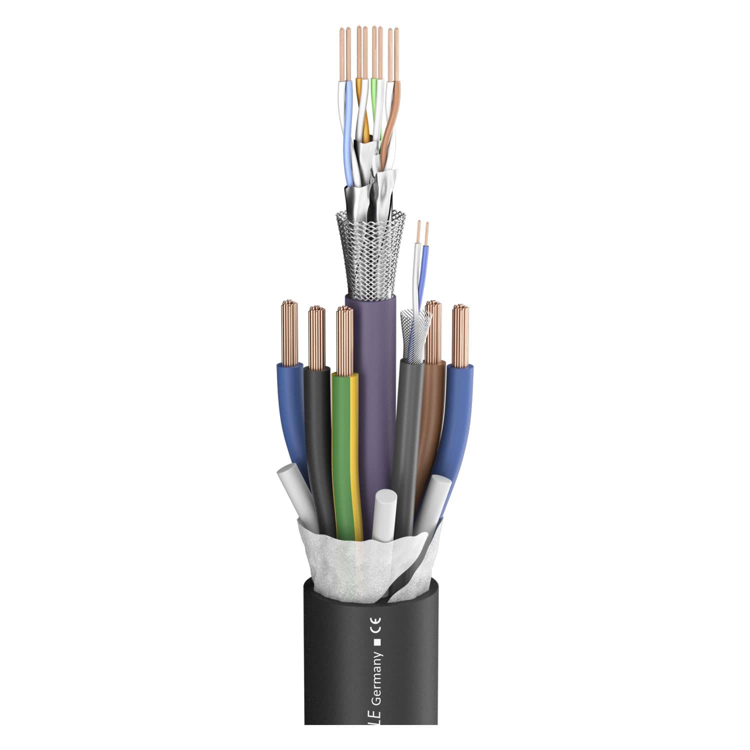 Bild von combikabel 1xCAT7+1xDMX+5x2,5mm2 PVC Sommer