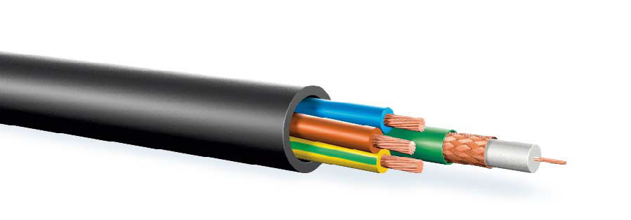 Bild von Kombikabel VIDEO+POWER (1x0.75L/3.2 + 3x1,5mm2) PUR-ROBUST schwarz