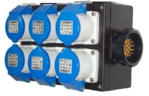 Afbeelding van breakout box 19 polig > 6x CEE 3p 16A 2xbout Alfar-Bals