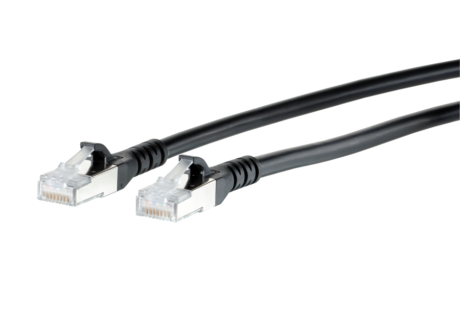 Picture of patchkabel CAT6A S/FTP 4P26 LSHF zwart RJ45 snagless  1,5m Metz 10G