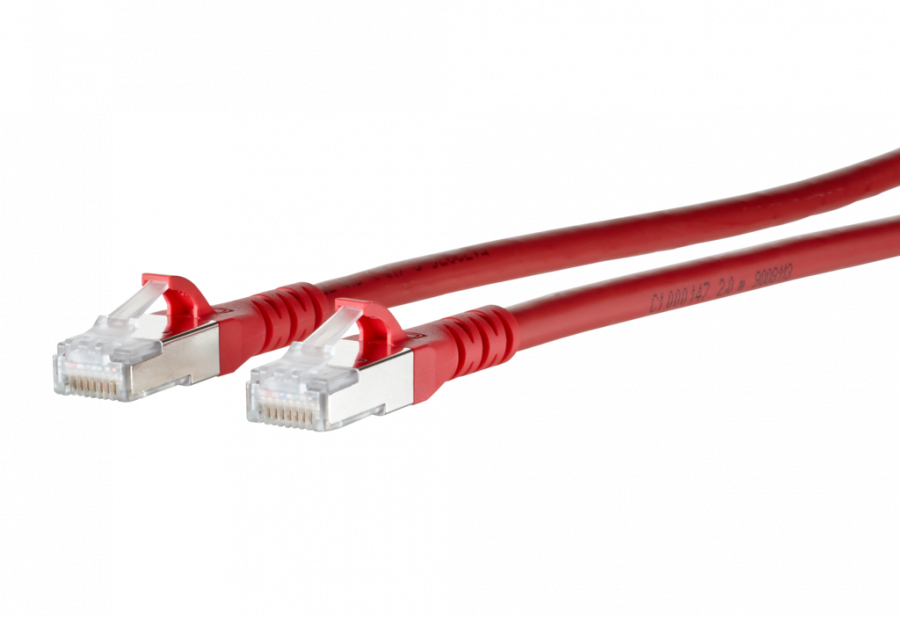 Picture of patchkabel CAT6A S/FTP 4P26 LSHF rood RJ45 snagless  1,0m Metz 10G