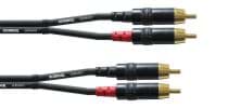 Afbeelding van audiokabel 2x RCA M verguld > 2x RCA M verguld 3,0m REAN