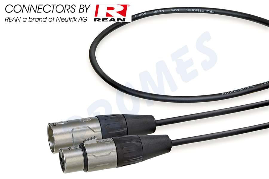 Picture of microfoonkabel zwart XLR 3p F>M nikkel  7,5m REAN