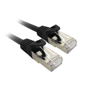 Bild von patchkabel CAT6A S/FTP 4P26 LSZH zwart RJ45 snagless  0,3m SCP 10G