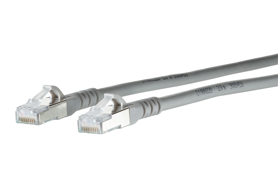 Picture of patchkabel CAT6A S/FTP 4P26 LSHF grijs RJ45 snagless  1,0m Metz 10G