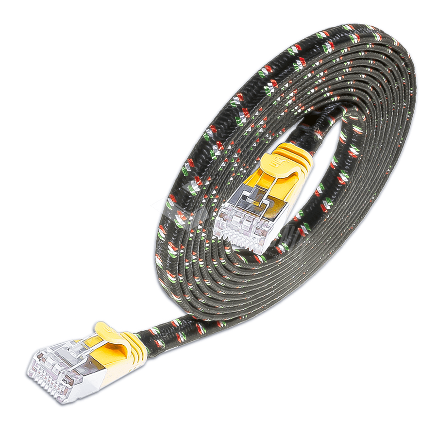 Afbeelding van patchkabel CAT6 U/FTP 4p36 TOUGH nylon geel RJ45  0,5m