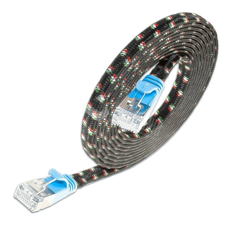 Afbeelding van patchkabel CAT6 U/FTP 4p36 TOUGH nylon blauw RJ45  0,5m