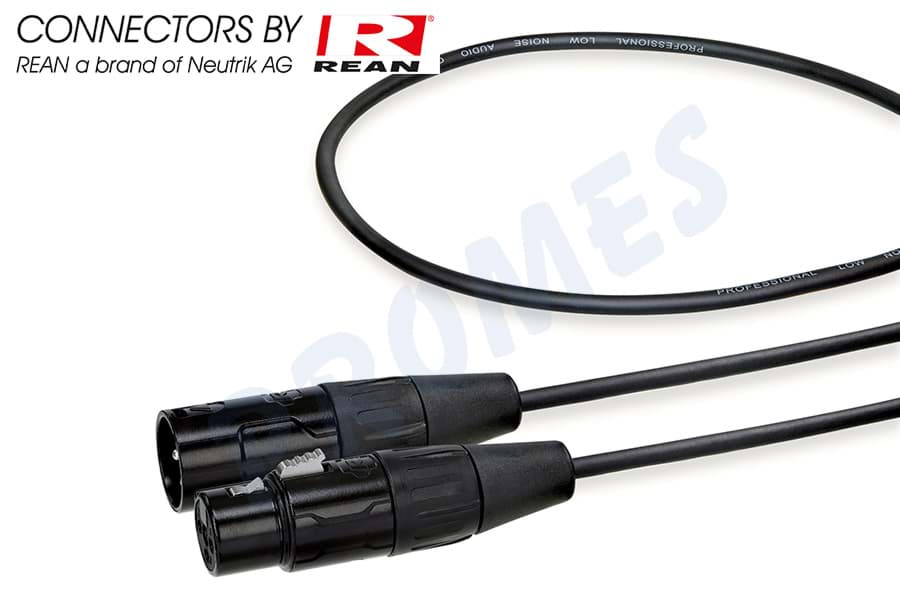 Picture of microfoonkabel zwart XLR 3p F>M zwart  7,5m REAN