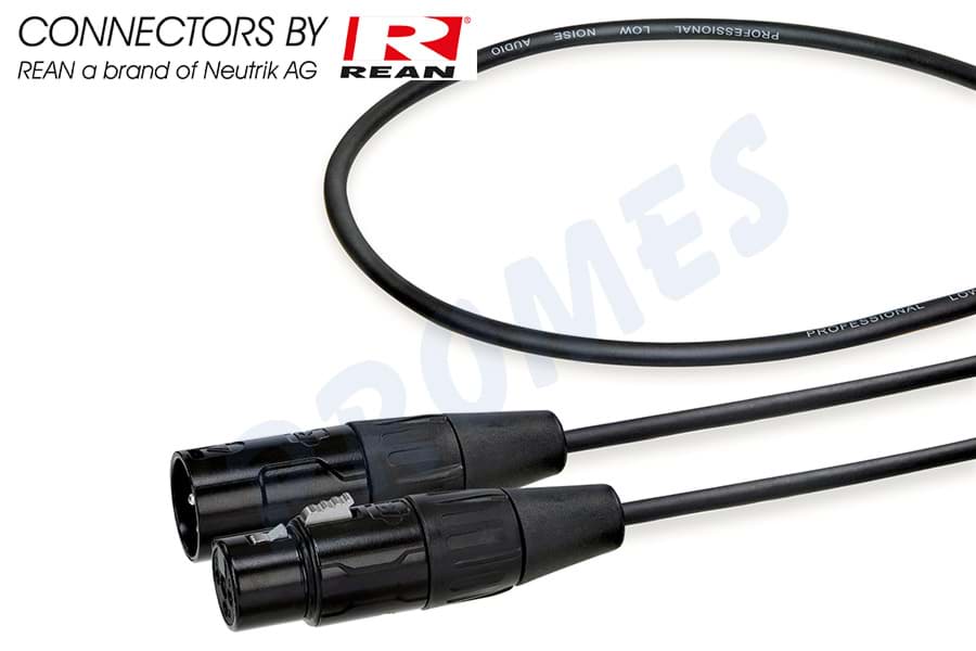 Bild von DMX kabel zwart XLR 3p M>F zwart  5,0m REAN