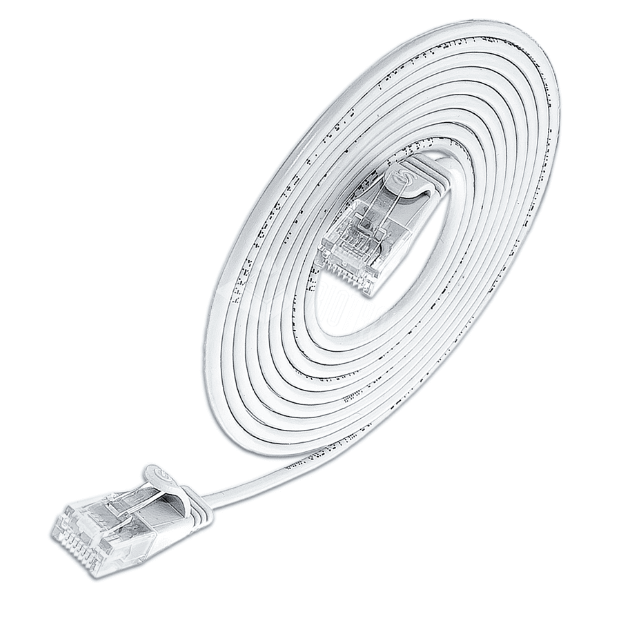Afbeelding van patchkabel CAT6 U/UTP 4p36 SLIM PVC wit RJ45  0,5m 2,8mm