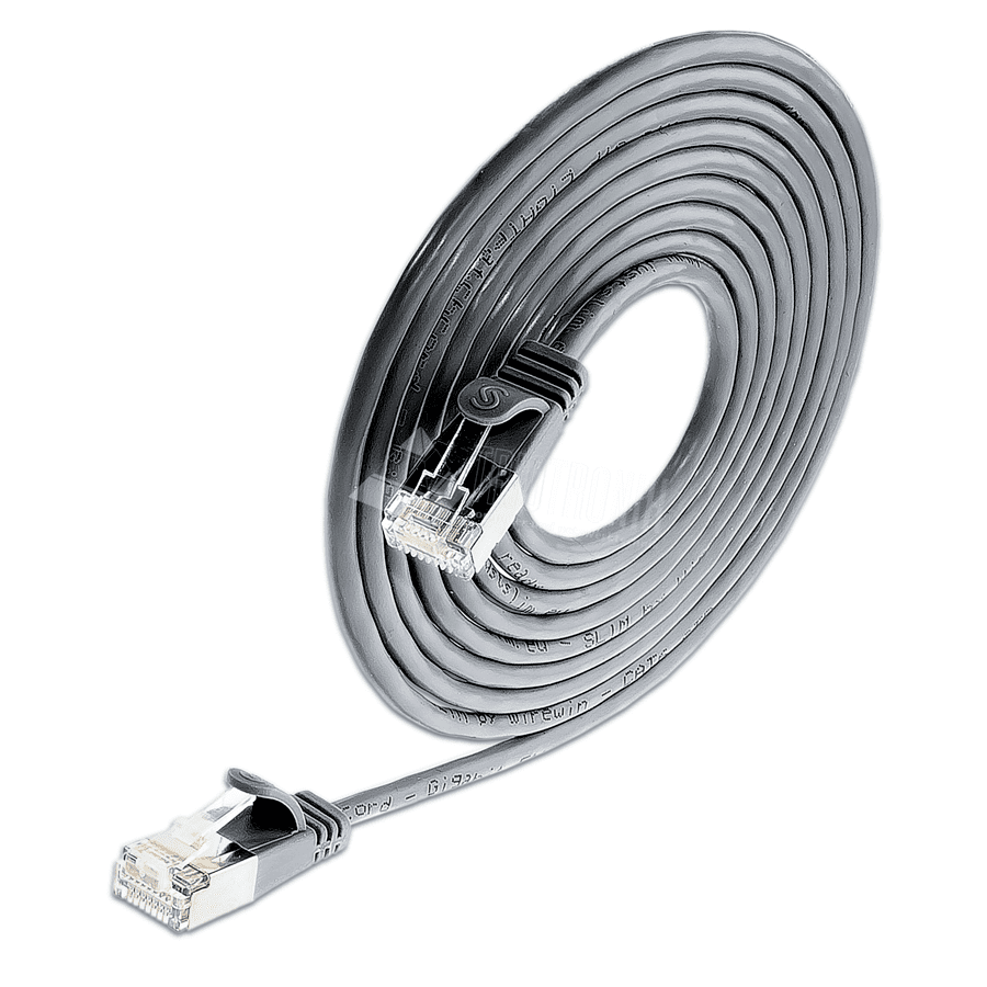 Afbeelding van patchkabel CAT6 U/FTP 4p36 SLIM PVC zwart RJ45  0,5m 3,8mm