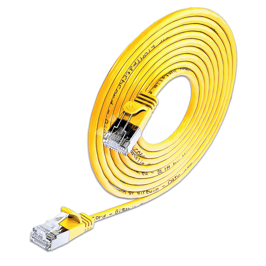 Afbeelding van patchkabel CAT6 U/FTP 4p36 SLIM PVC geel RJ45  0,5m 3,8mm