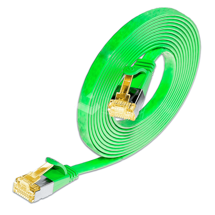 Bild von patchkabel CAT6A U/FTP 4p32 FLAT PVC groen RJ45  3,0m 10G