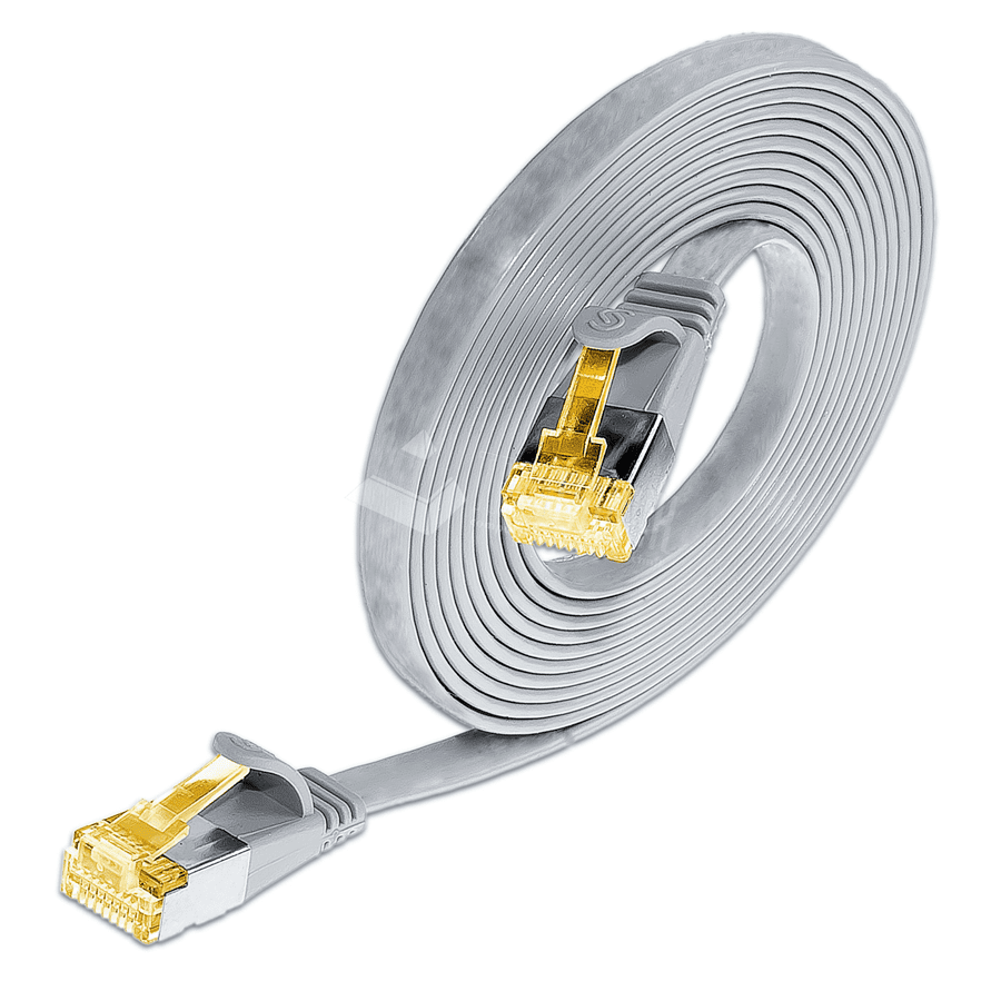 Bild von patchkabel CAT6A U/FTP 4p32 FLAT PVC grijs RJ45  2,0m 10G