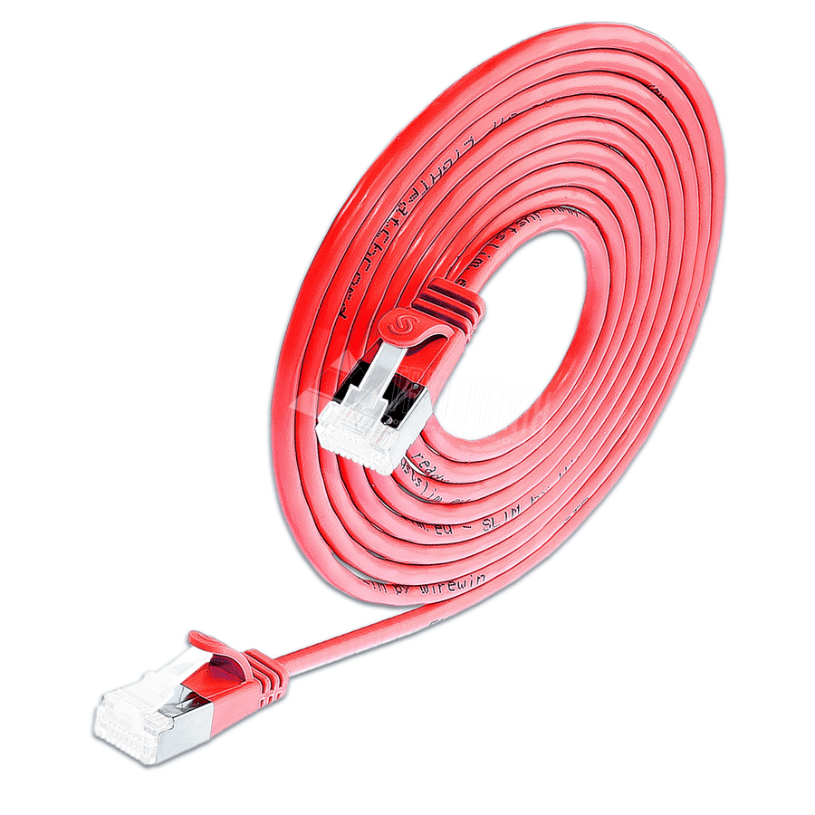 Bild von patchkabel CAT6A U/FTP 4p32 SLIM LSZH rood RJ45  5,0m 10G 3.8mm