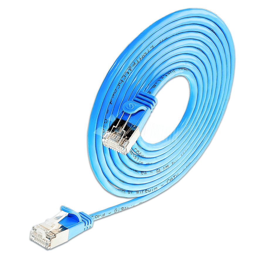 Afbeelding van patchkabel CAT6 U/FTP 4p36 SLIM PVC blauw RJ45  0,25m 3,8mm