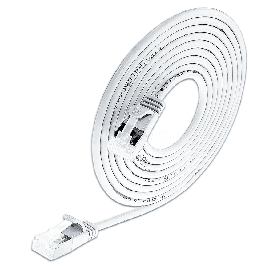 Bild von patchkabel CAT6A U/FTP 4p32 SLIM LSZH wit RJ45  5,0m 10G 3.8mm